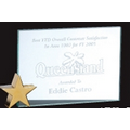 Jade Glass Achievement Award - w/ Brass Star - Medium